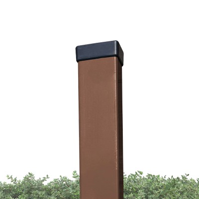 Plotový stĺpik, obdĺžnikový profil 60x40 mm, hrúbka stien 1.25 mm, pozinkovaný - hnedý