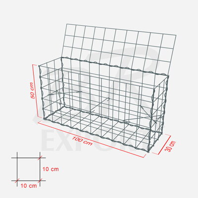Gabiónový kôš 100 x 30 x 50 cm 