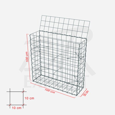 Gabiónový kôš 100 x 30 x 100 cm 