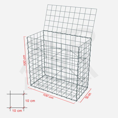 Gabiónový kôš 100 x 50 x 100 cm 
