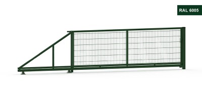 Posuvná brána s 2D výplňou, pozinkovaná, výška 160 cm, zelená