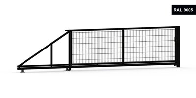 Posuvná brána s 2D výplňou, pozinkovaná, výška 180 cm, čierna