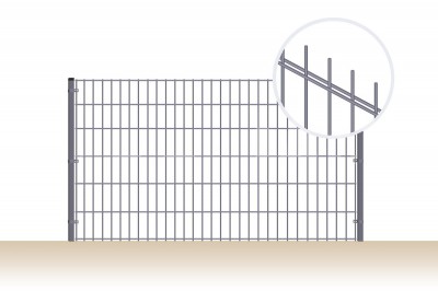 2D panel plotu ELEGANT, oko 50 x 200 mm, drôty&nbsp;6/5/6&nbsp;mm, pozinkovaný, antracit
