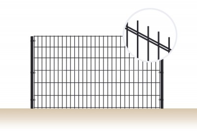 Plotový panel 2D, oko 50 x 200 mm, drôty 6/5/6 mm, pozinkovaný, čierny