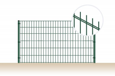 2D panel plotu ELEGANT, oko 50 x 200 mm, drôty&nbsp;6/5/6&nbsp;mm, pozinkovaný, zelený