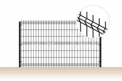 Plotový panel 3D, oko 50 x 200 mm, Ø&nbsp;drôtu 4 mm, pozinkovaný, čierny