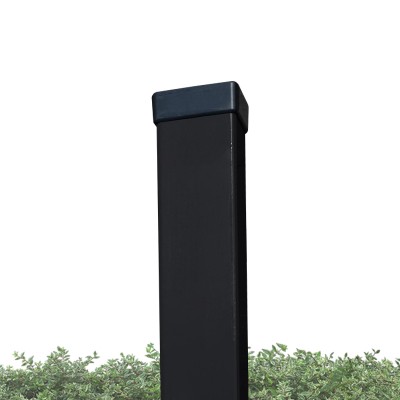 Plotový stĺpik, obdĺžnikový profil 60x40 mm, hrúbka stien 1.25 mm, pozinkovaný - čierny