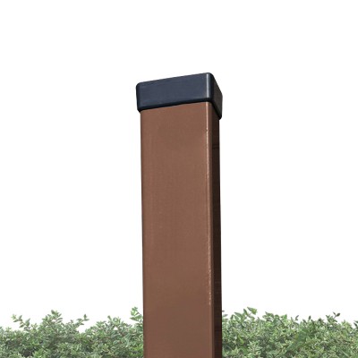 Plotový stĺpik, obdĺžnikový profil 60x40 mm, hrúbka stien 1.5 mm, pozinkovaný - hnedý