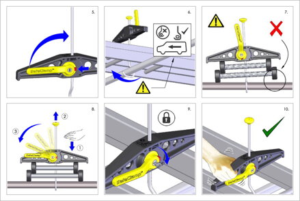 Rhino SafeClamp® - systém uchytenia rebríka k strešnému nosiču auta