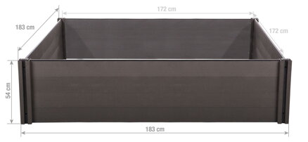 Vyvýšený záhon G21 Crop 183 x 183 x 54, WPC, Eben