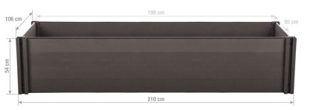 Vyvýšený záhon G21 Crop 210 x 106 x 54, WPC, Eben
