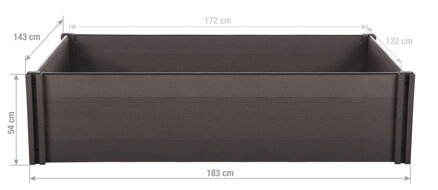 Vyvýšený záhon G21 Crop 183 x 143 x 54, WPC, Eben