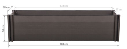 Vyvýšený záhon G21 Crop 183 x 68 x 54, WPC, Eben