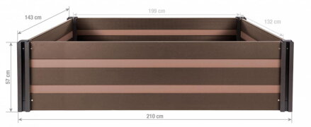 Vyvýšený záhon G21 Crop Duo 210 x 143 x 57, WPC, Orech