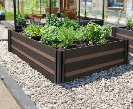 Vyvýšený záhon G21 Crop Duo 210 x 143 x 57, WPC, Orech