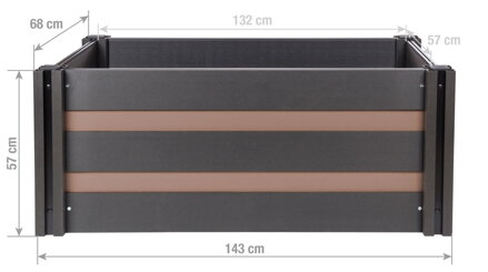 Vyvýšený záhon G21 Crop Duo 143 x 68 x 57, WPC, Orech