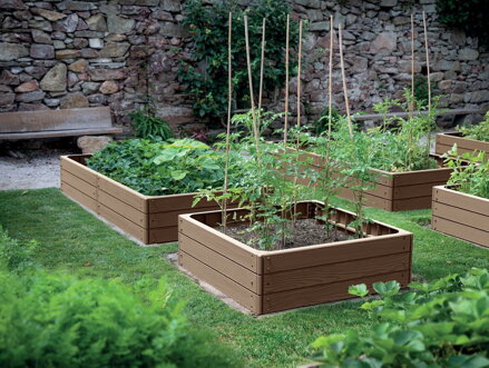 Vyvýšený záhon Prosperplast BASE WOODY hnedý 149,2 cm