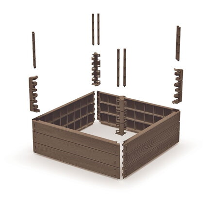 Vyvýšený záhon Prosperplast BASE WOODY hnedý 75,6 cm