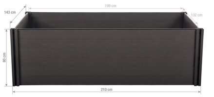 Vyvýšený záhon G21 Crop 210 x 143 x 80, WPC, Eben