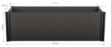 Vyvýšený záhon G21 Crop 210 x 106 x 80, WPC, Eben