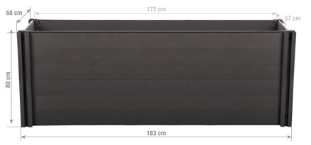 Vyvýšený záhon G21 Crop 183 x 68 x 80, WPC, Eben