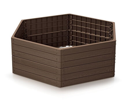 Vyvýšený záhon Prosperplast BASE WOODY hnedý 148 cm