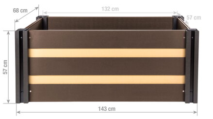 Vyvýšený záhon G21 Crop Duo 143 x 68 x 57, WPC, Cumaru