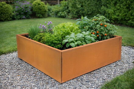 Vyvýšený záhon G21 132 x 32 x 132 cm, Corten