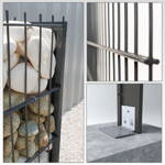 Gabiónový plot ELEGANT, pozinkovaný, antracit, na&nbsp;múrik